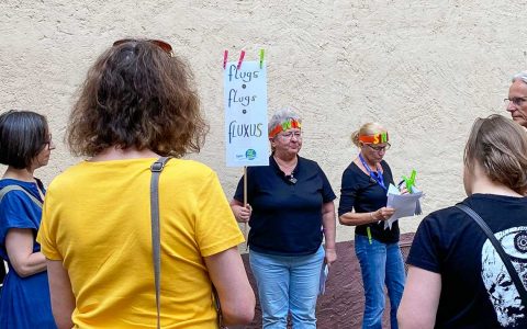 flugs, flugs, fLUXUS, Stadtrundgang bei m Kunstsommer