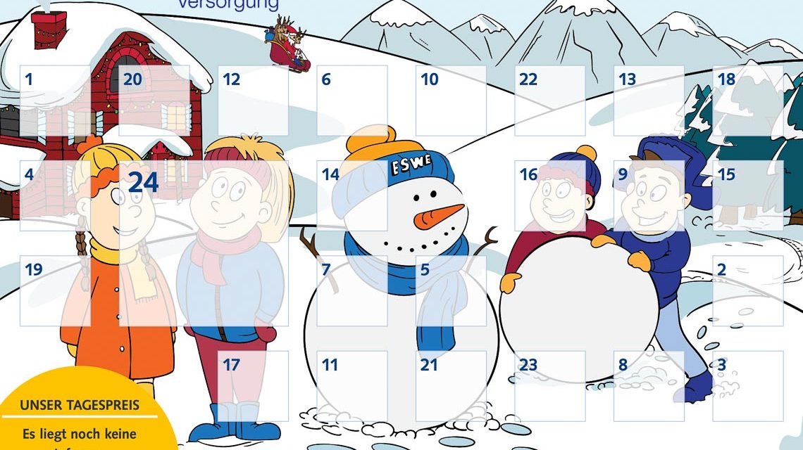 ESWE-Adventskalender 2023, 24 Tage und jeden Tag ein Türchen...