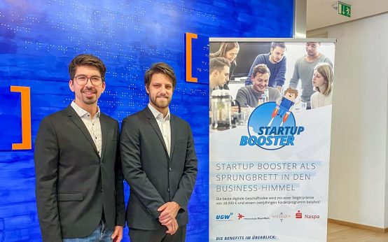 Zwei der Gründer von aima velergo: v.l.n.r. André Meyer und Niklas Kunz | Foto von Jill Grabowitz (ugw