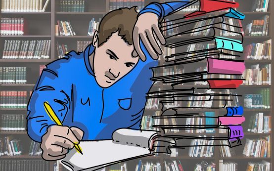 Student oder Schüler erst für seine Abschlussprüfung.