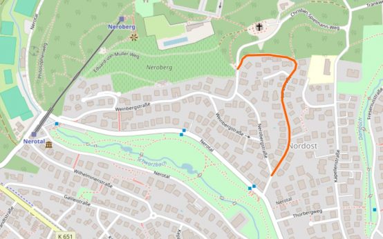 Karte zeigt Lanzstraße im Stadtteil Nordost