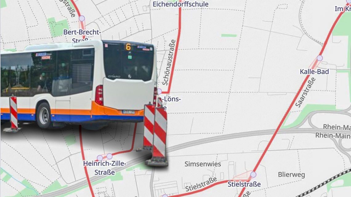 Wasserrohrbruch in Freudenberg: Linien 23, 45 und N12 werden umgeleitet.