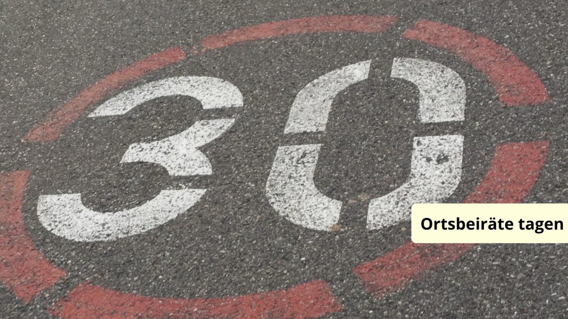 Tempo 30, auf die Straße gemalt, Thema der nächsten Ortsbeiratssitzung