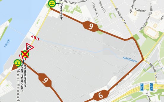 Sperrung der Biebricher Straße – Busse werden umgeleitet