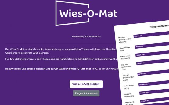 Wies-O-Mat, Entscheidungshilfe bei der Oberbürgermeisterwahl.