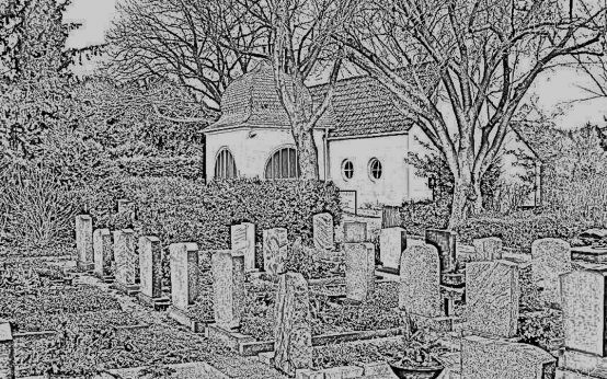 stilisiertes Bild vom Kloppenheimer Friedhof.