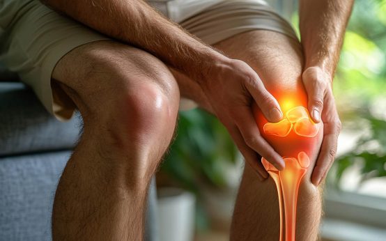 Das Knie schmerzt, ©2025 AI-generiert.