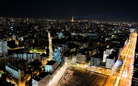 Blick auf Paris vom Hotel Too