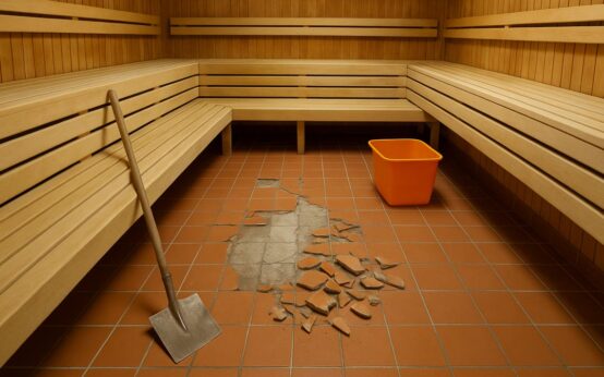 Ausbesserungsarbeiten in der Aukamm-Therma: Symbolbild.