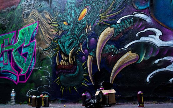 Graffiti Festival Meeting of Styles am Brückenkopf in Mainz Kastel.