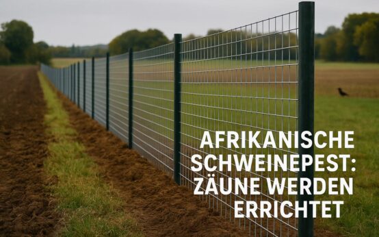 Zäune sollen Ausbreitung der Afrikanische Schweinegrippe mit stoppen.