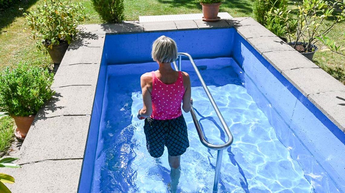 Wassertreten im Lufti unter den Eichen.